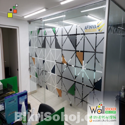 Glass door and window into conference room